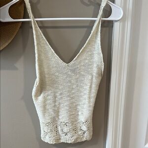 Elegant Cream Knit Women's Top